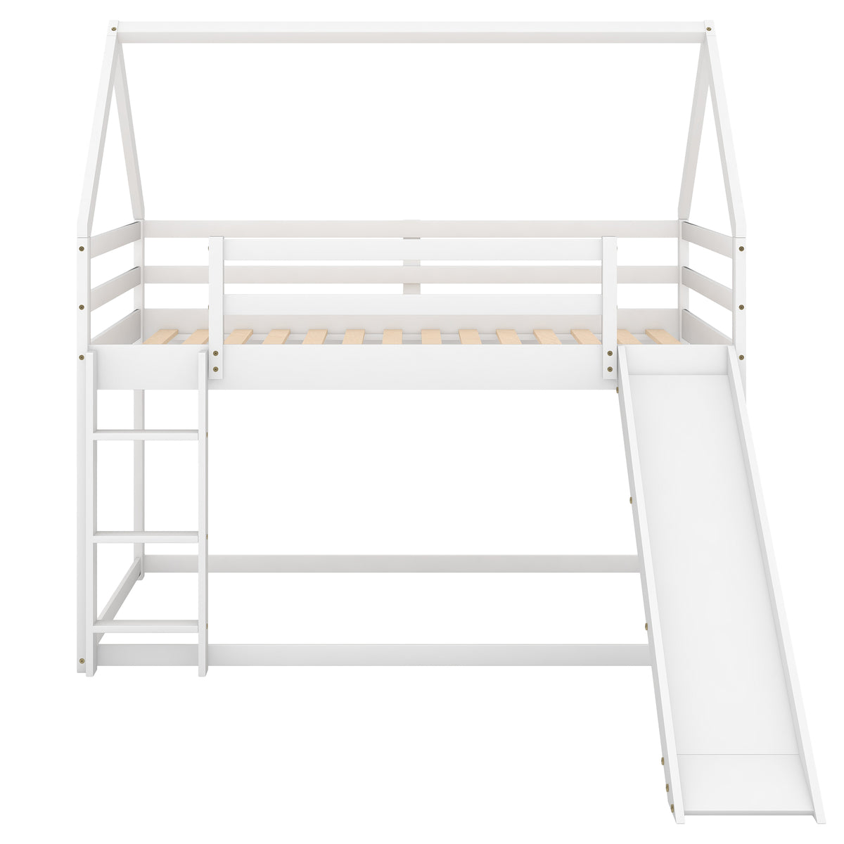 Twin House Bed with Slide White