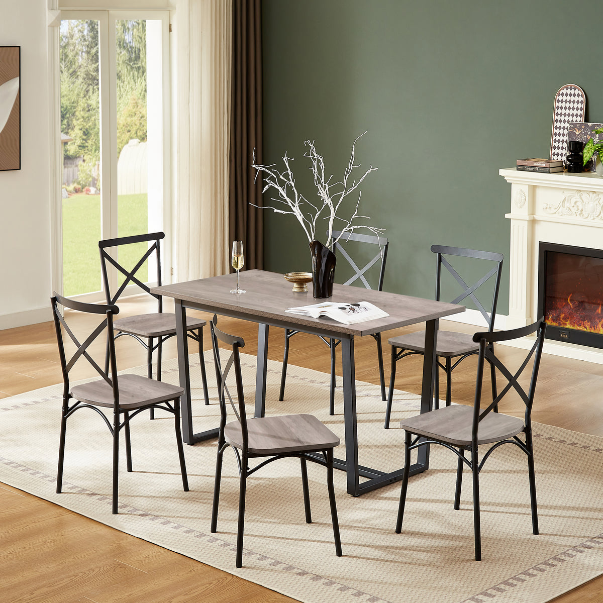 7-Piece Dining Set with Modern Chairs