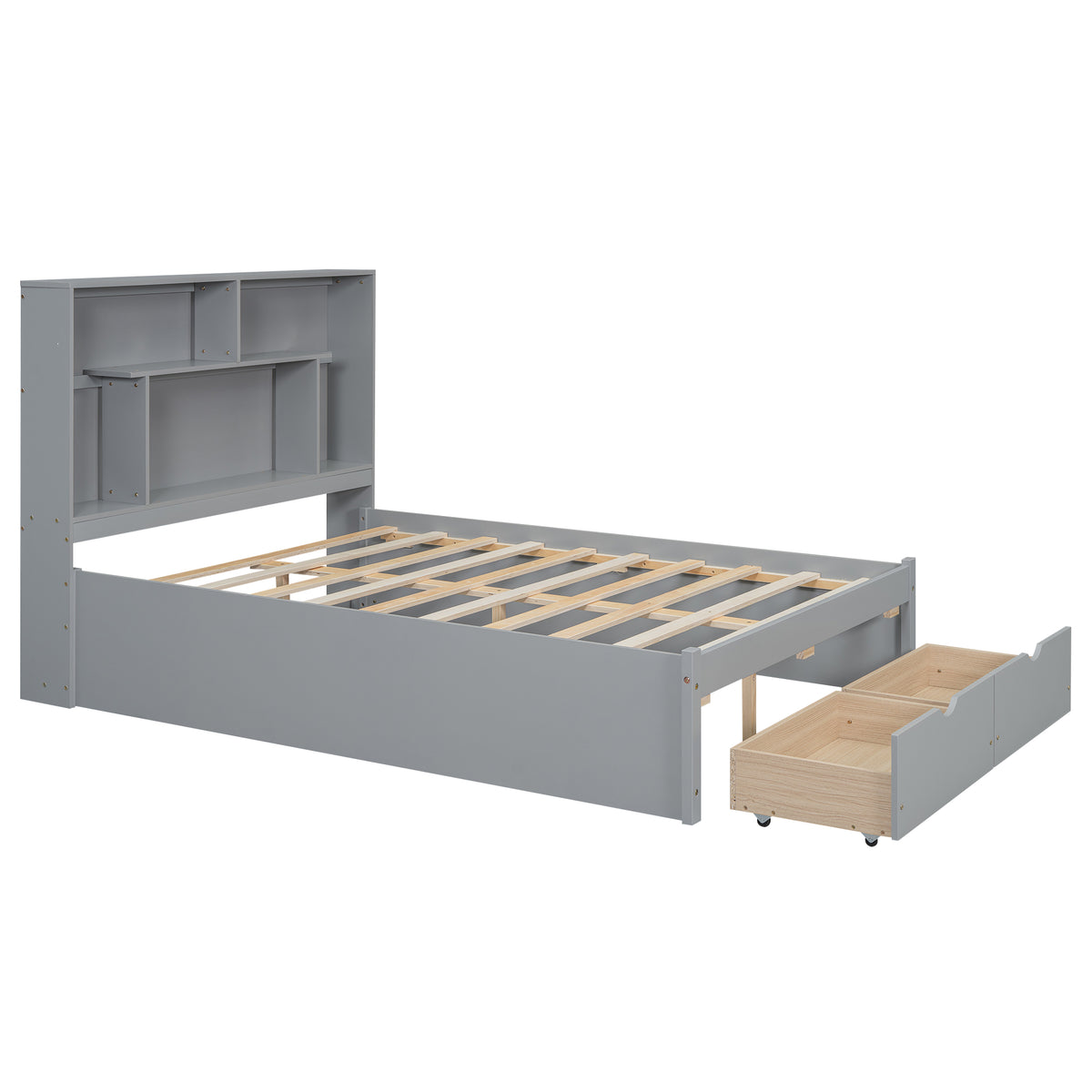 Full Platform Bed Gray