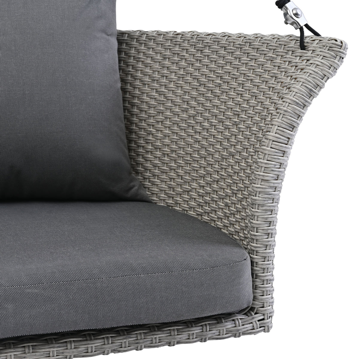 Hanging Swing Chair with Ropes Wicker Cushion