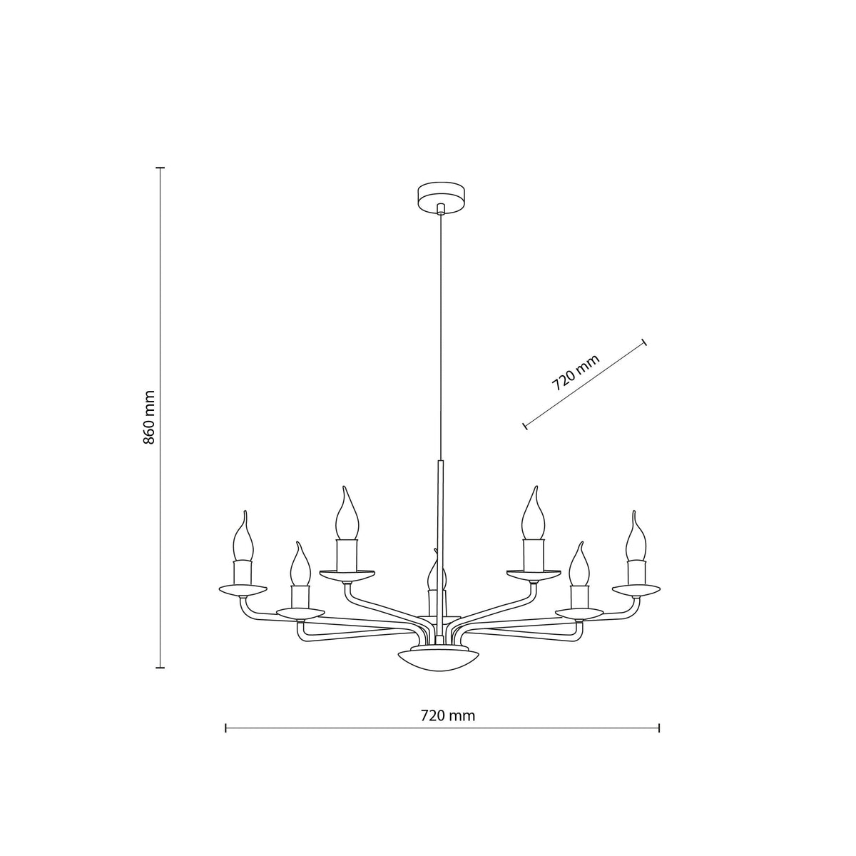 LIMAL Vintage Candle Pendant Light