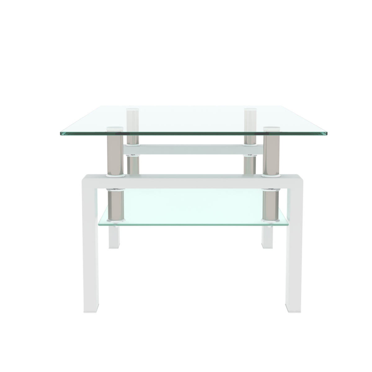 White Glass Coffee Table – Modern Centerpiece