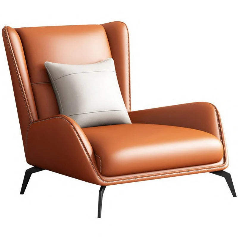 PM06 Premium Cowhide Leather Relaxation Chair with Ottoman