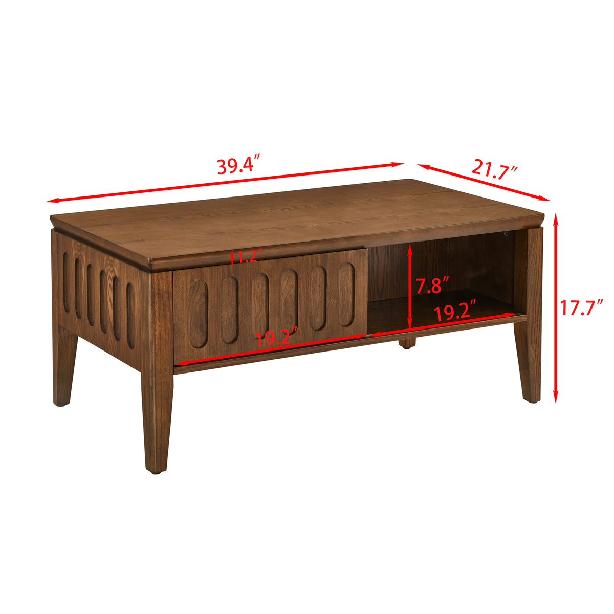 Vintage Flute Coffee Table – Farmhouse Wood