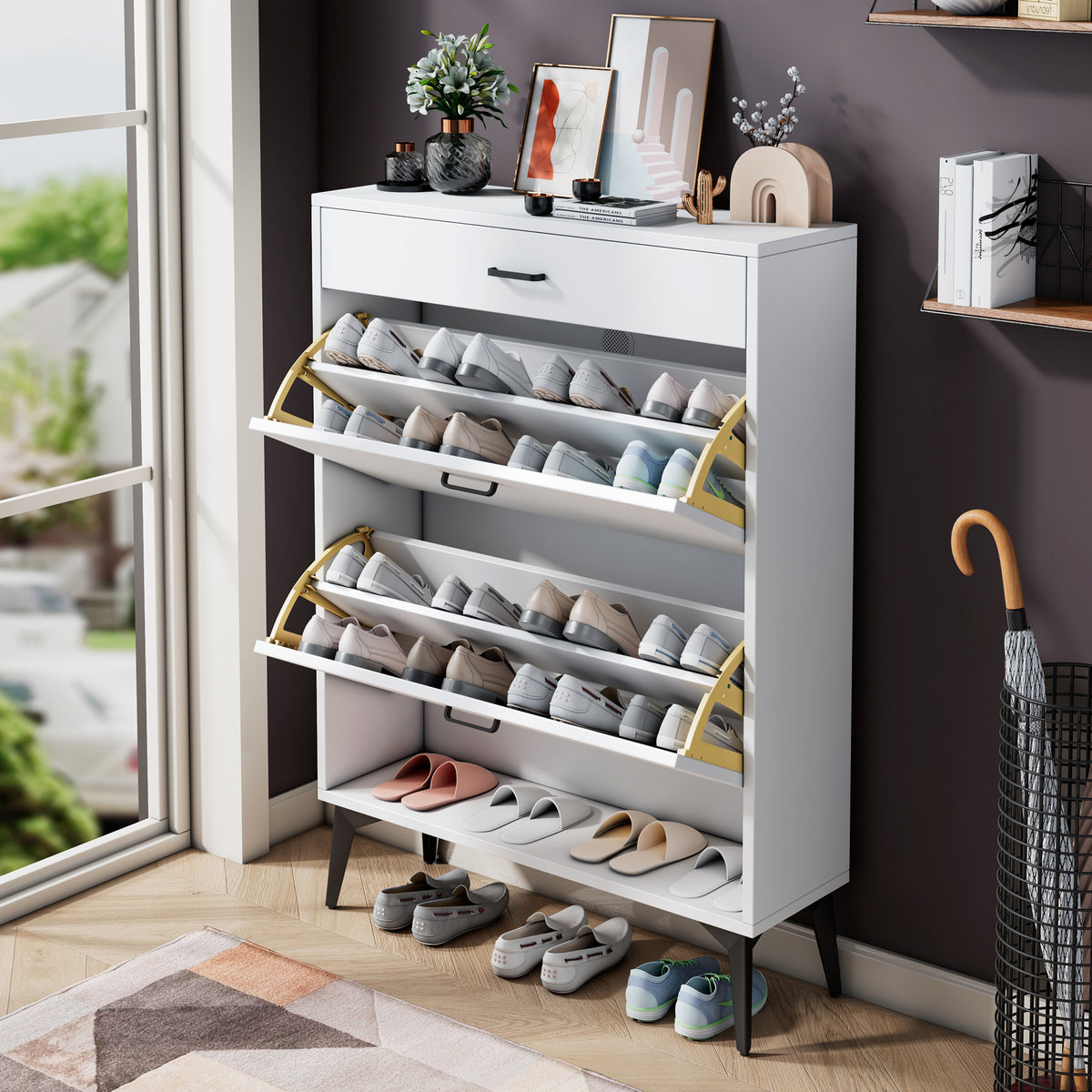 White Shoe Storage Cabinet