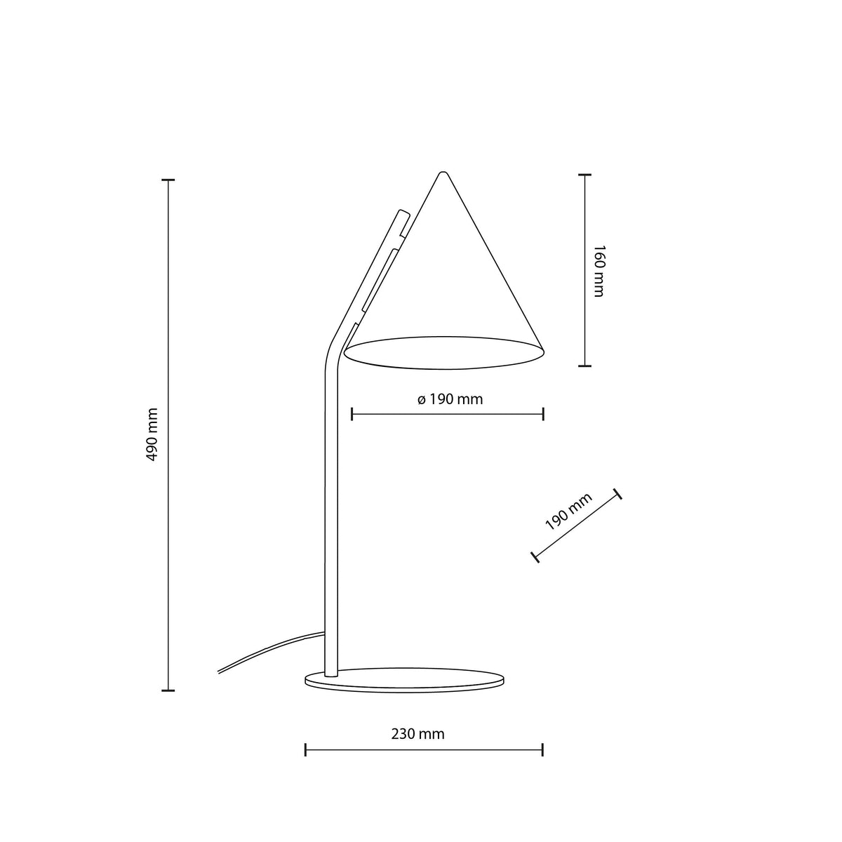 CONO Black Modern Minimalist Night Lamp