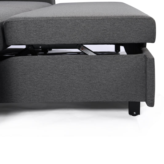 3-in-1 Sleeper Sofa Bed with Pullout Gray