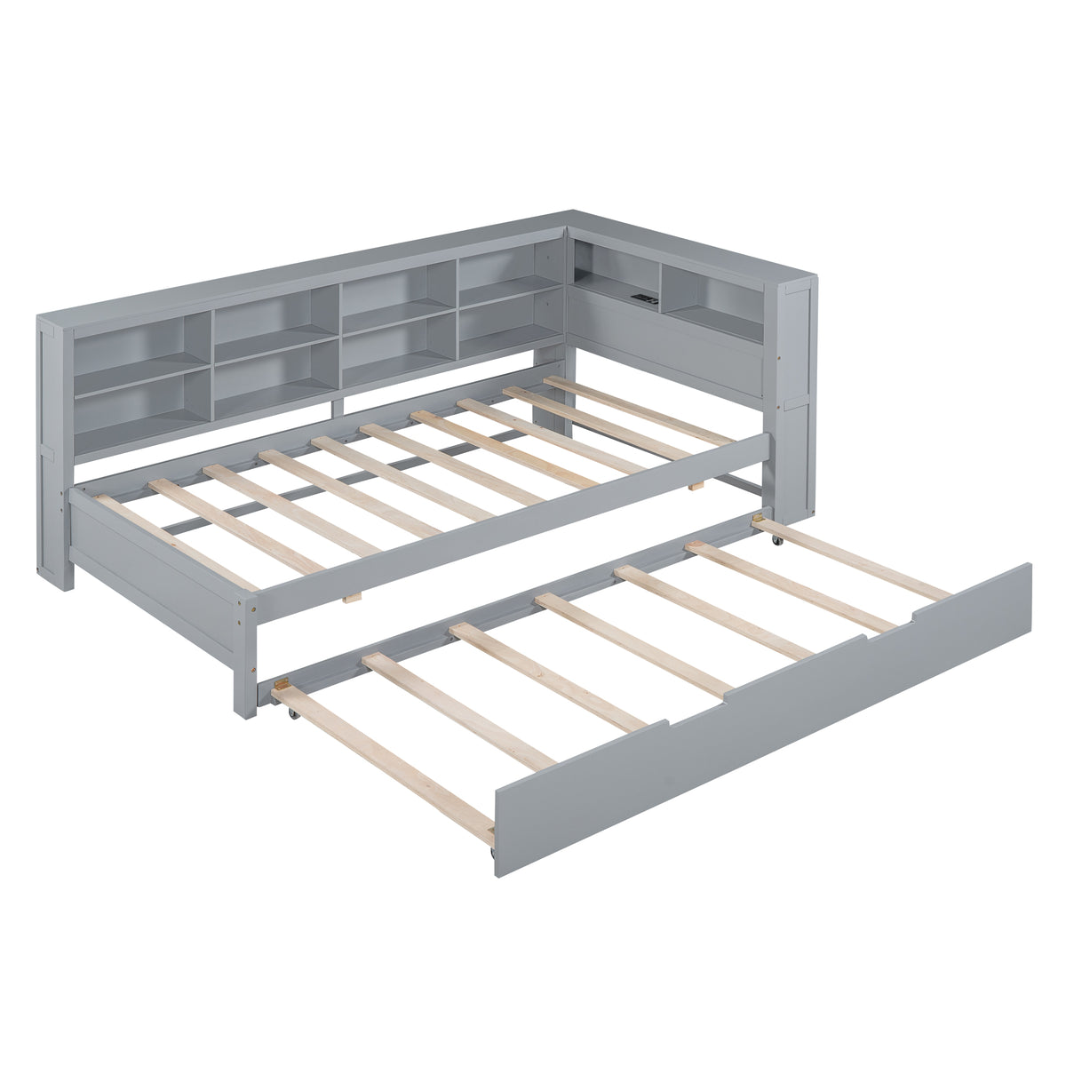 Wooden Twin Daybed Gray
