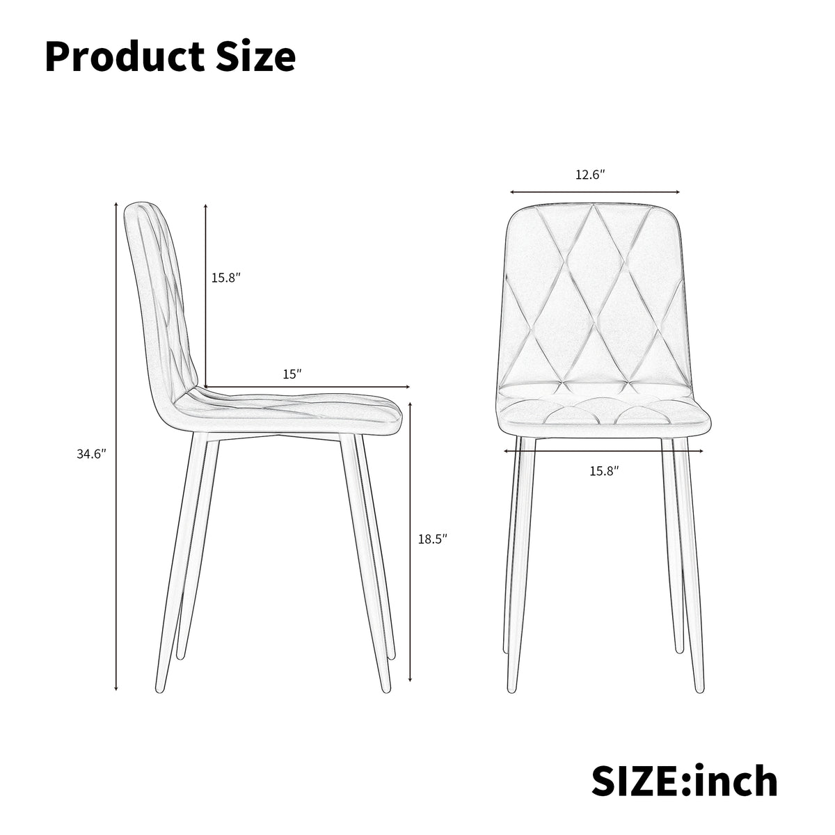 Velvet Dining Chair Set (4 pcs) – Modern Kitchen Style