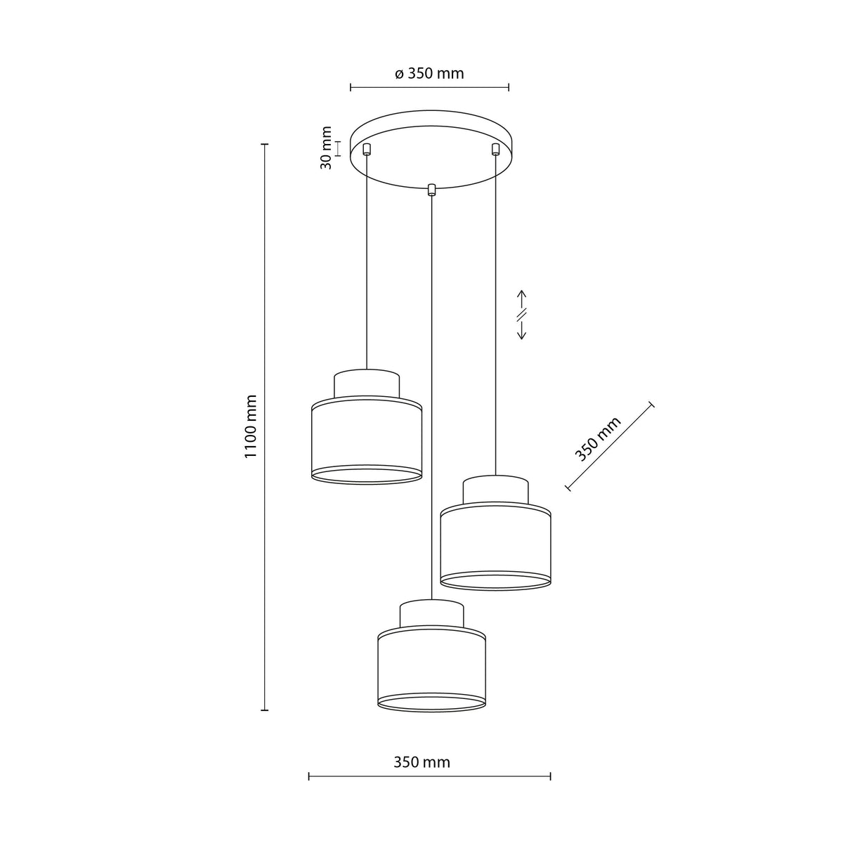DUO Jute Mix Natural Pendant Light 3