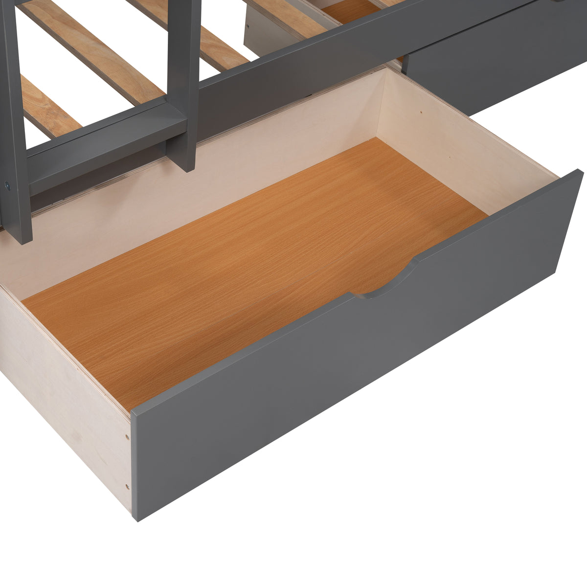 Twin Bunk Bed with Drawers Gray