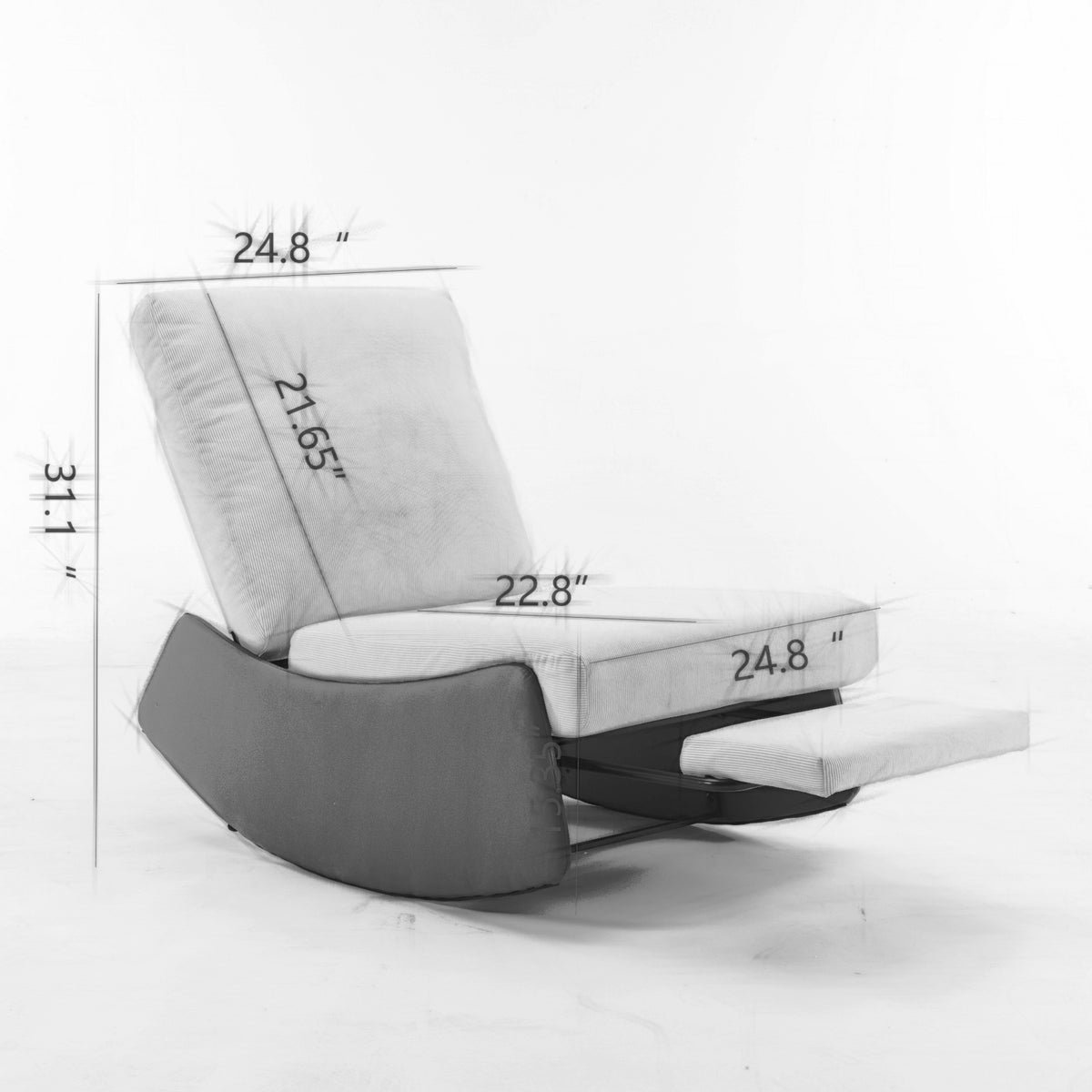 Modern Recliner Chair with Footrest Gray