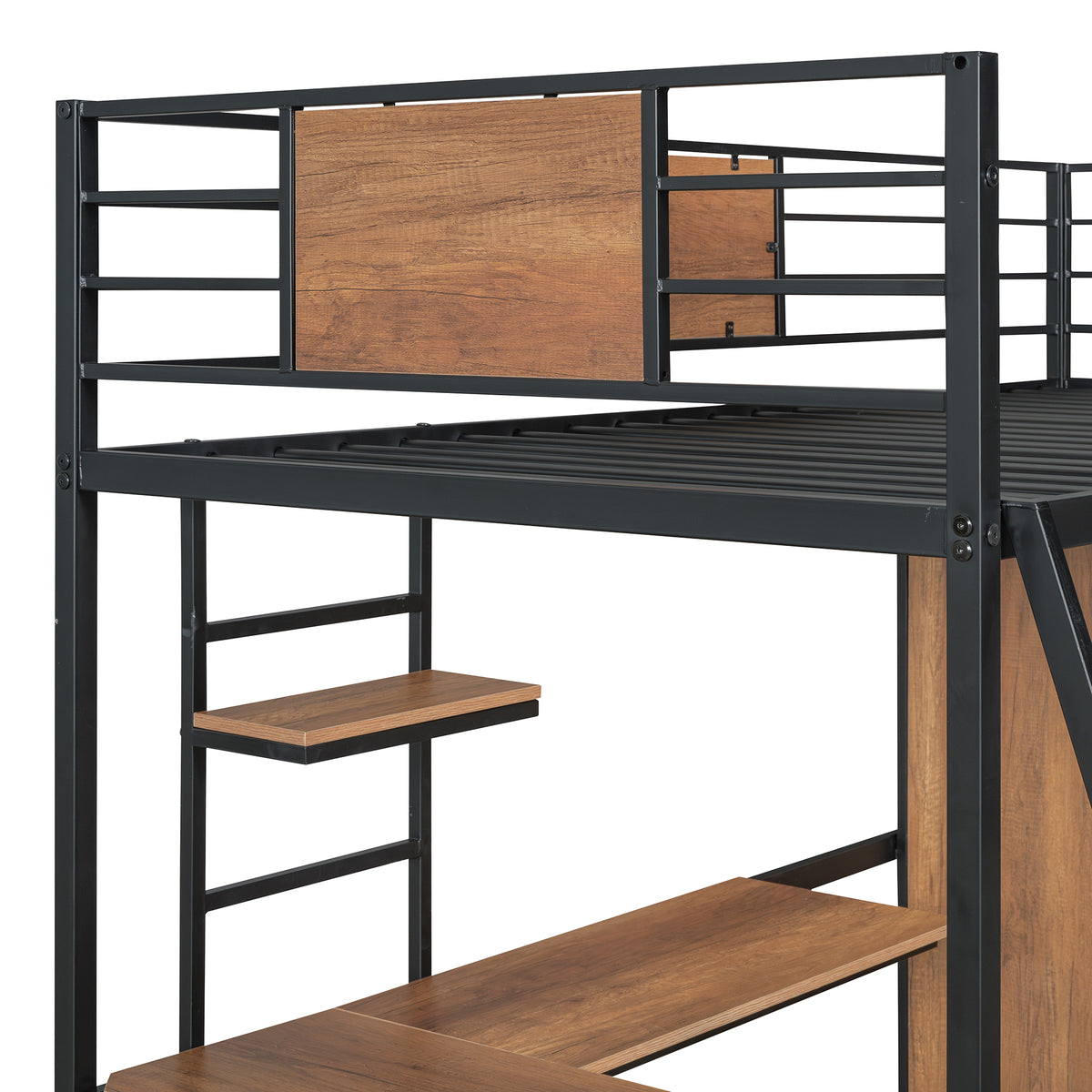 Twin Loft Bed with Desk Black