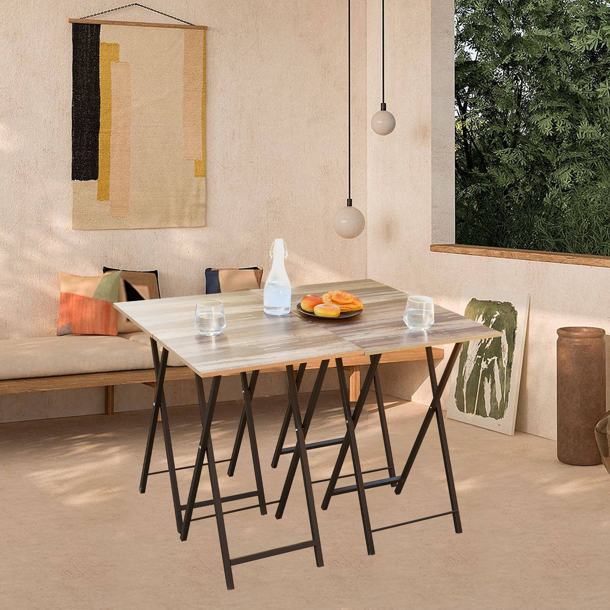 Folding Dining Tray Table Set (4 pcs)