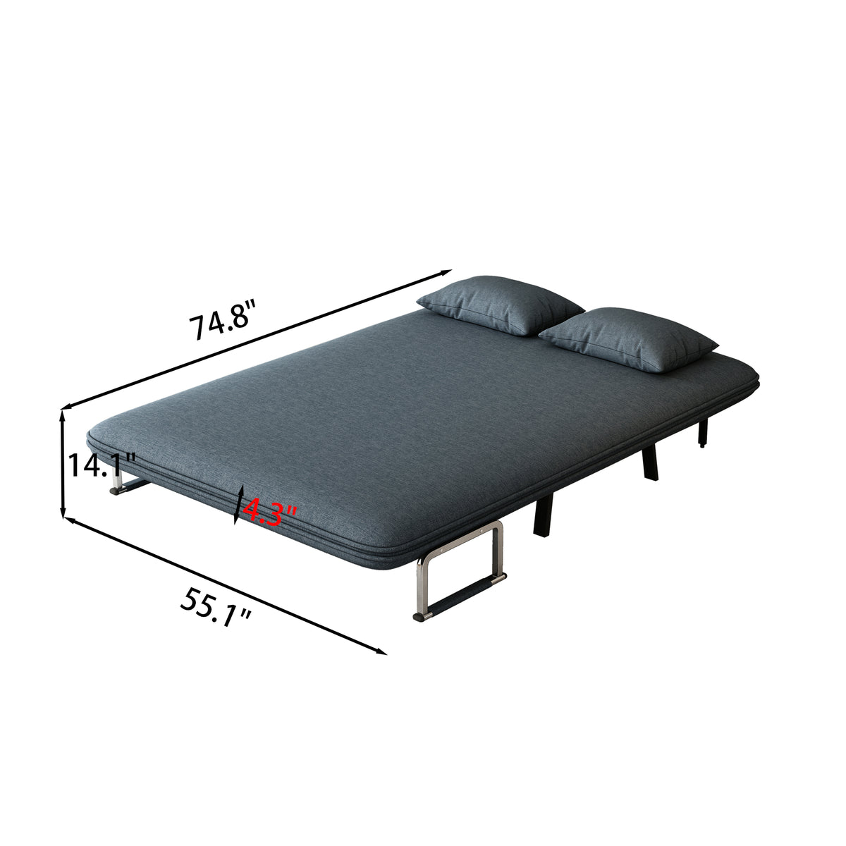 Convertible Sofa Chair Gray