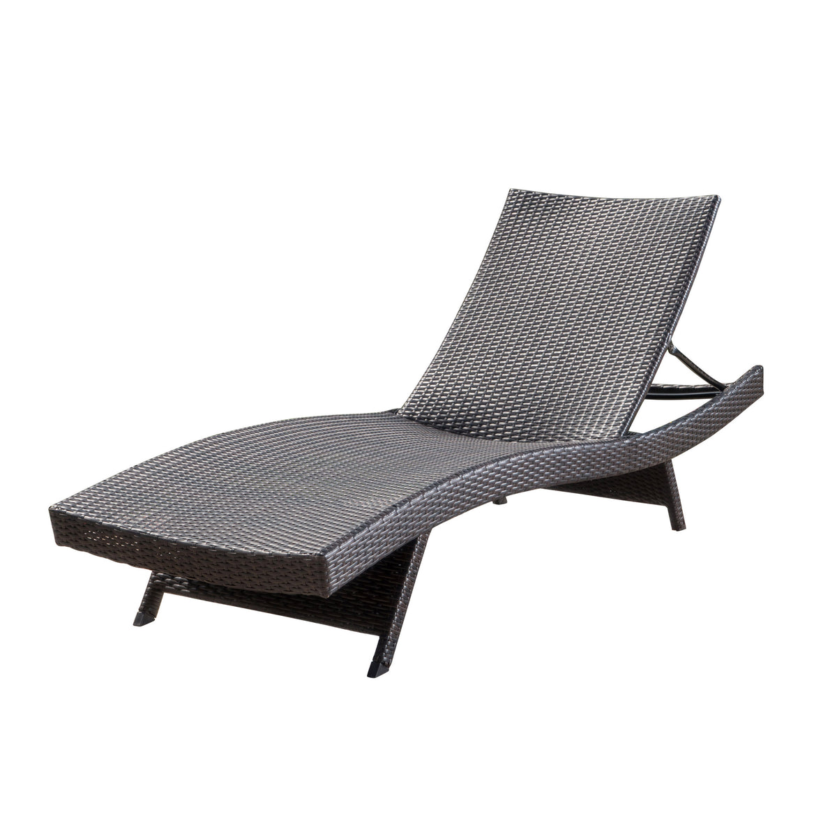 Wicker Chaise Lounge Chair Gray