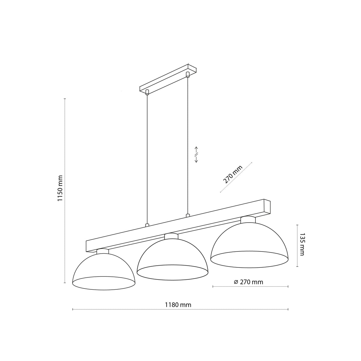 OSLO Black Scandinavian Pendant Light 3