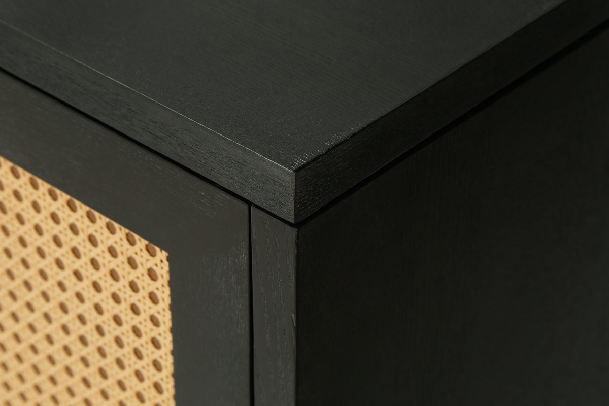 Rattan Sideboard Cabinet – Black