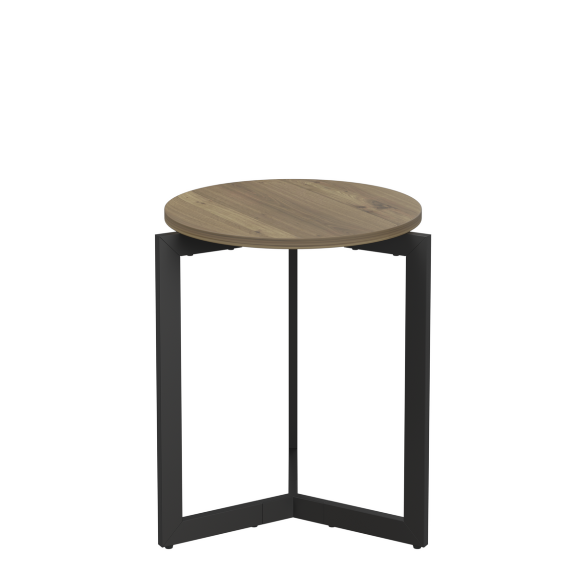 Round Metal Frame Side Table Brown Finish