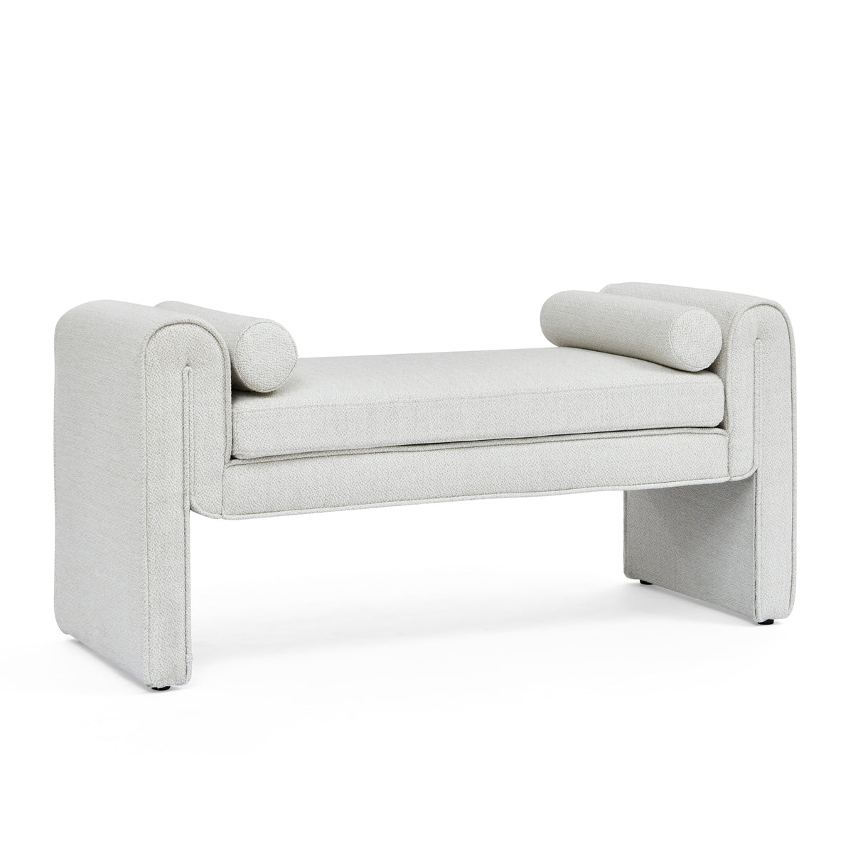 Linen Bedroom Storage Stool – White Finish