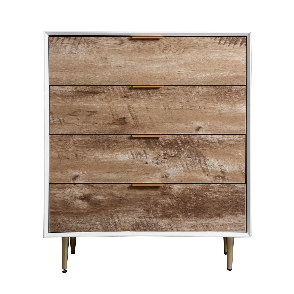 Wooden 4-Drawer Dresser Gray Finish