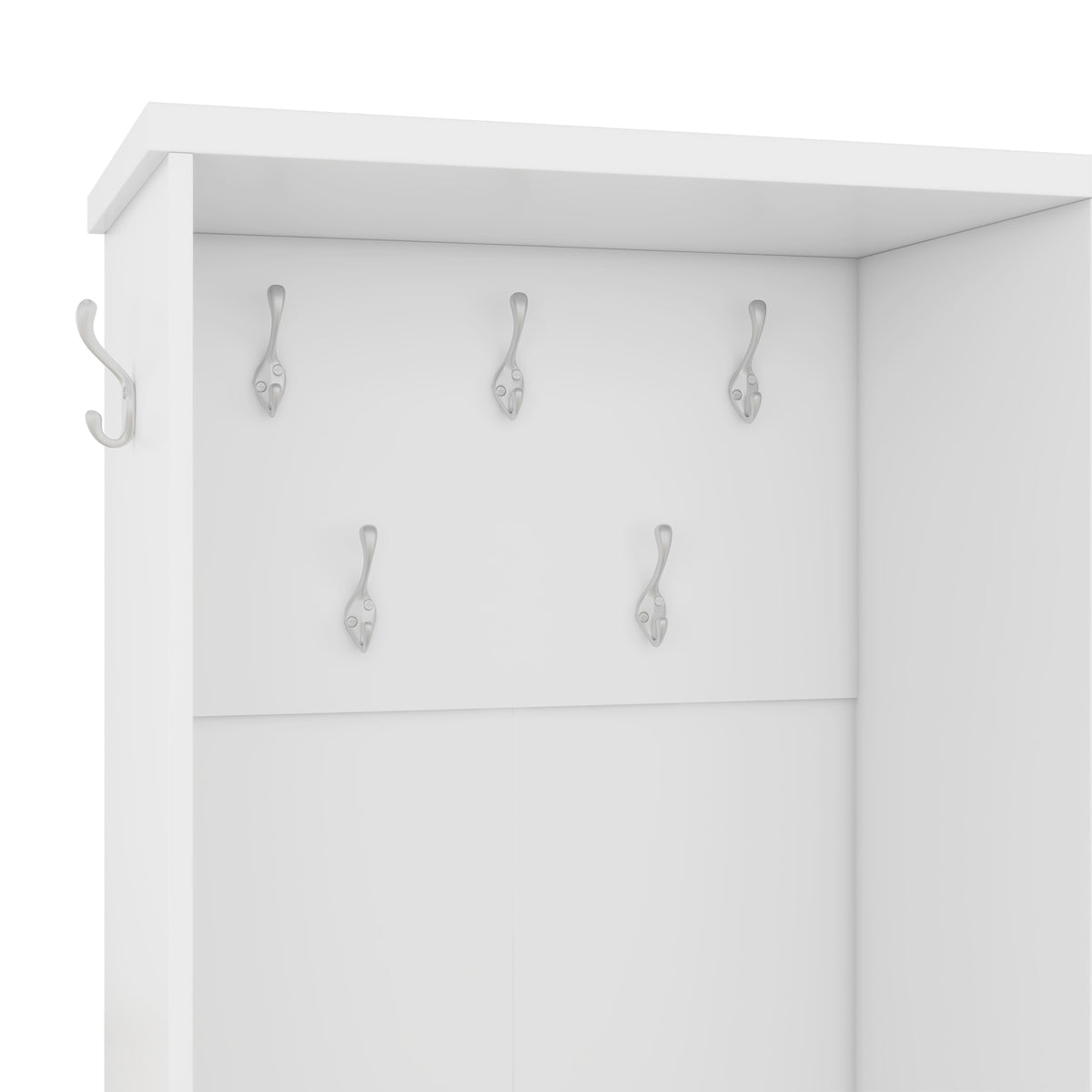 Hall Tree Storage Cabinet White