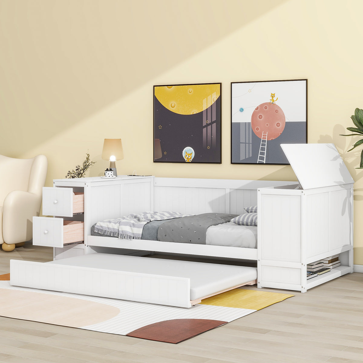 Twin Daybed with Storage White