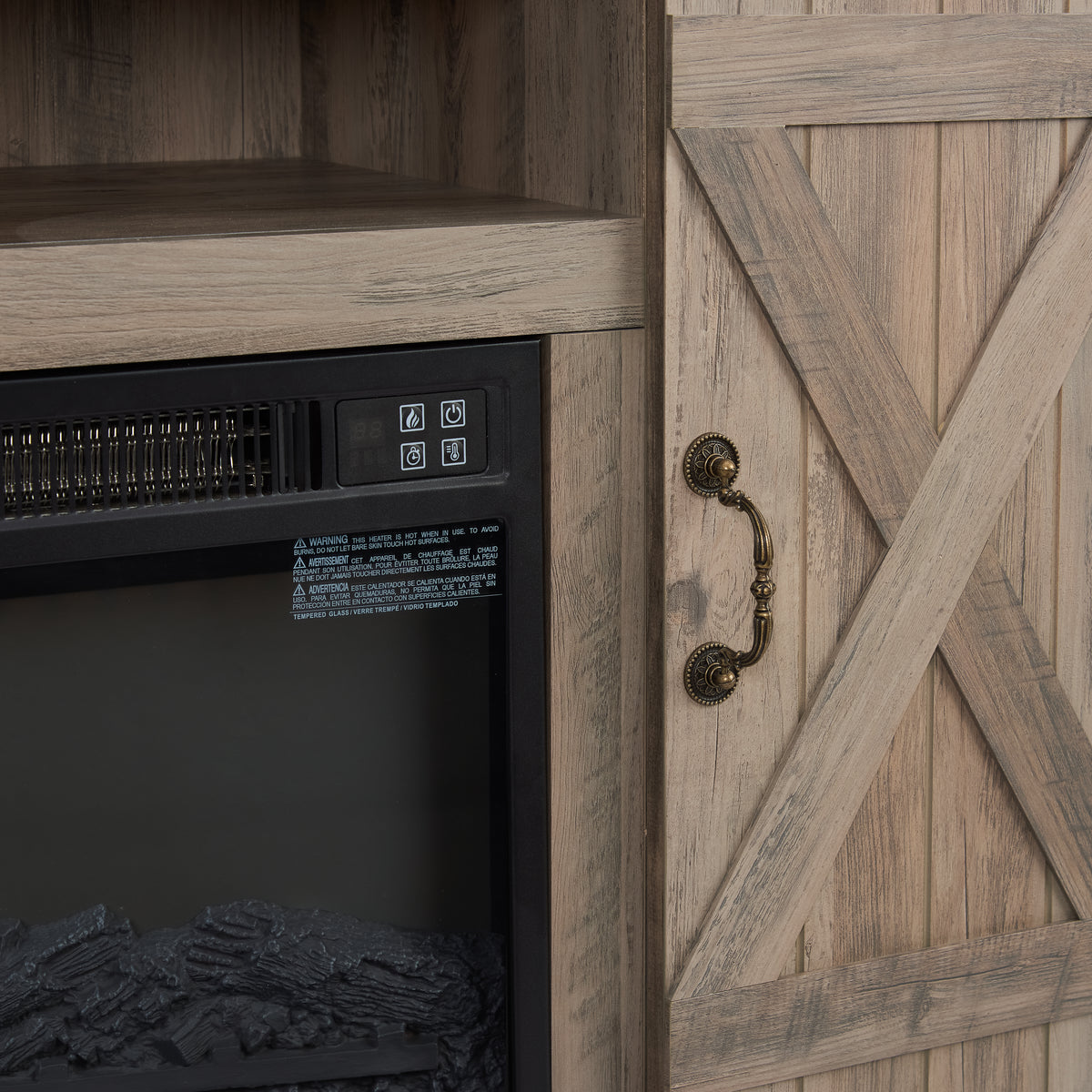 Gray Wash Wood Media Console TV Stand