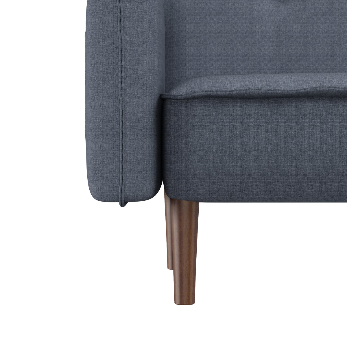 Futon Sofa Bed with Solid Wood Legs Gray