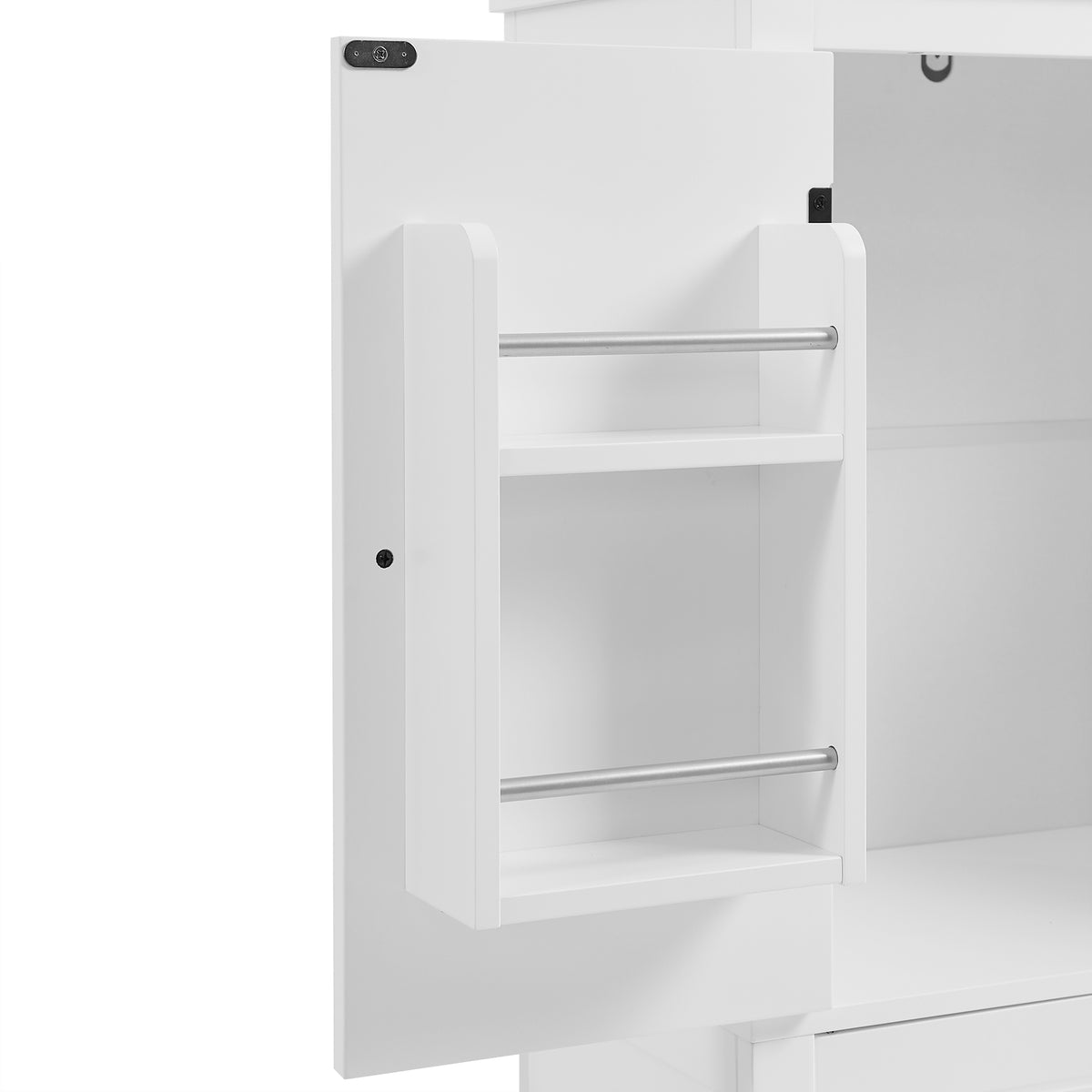 White Bathroom Floor Cabinet Adjustable Shelf