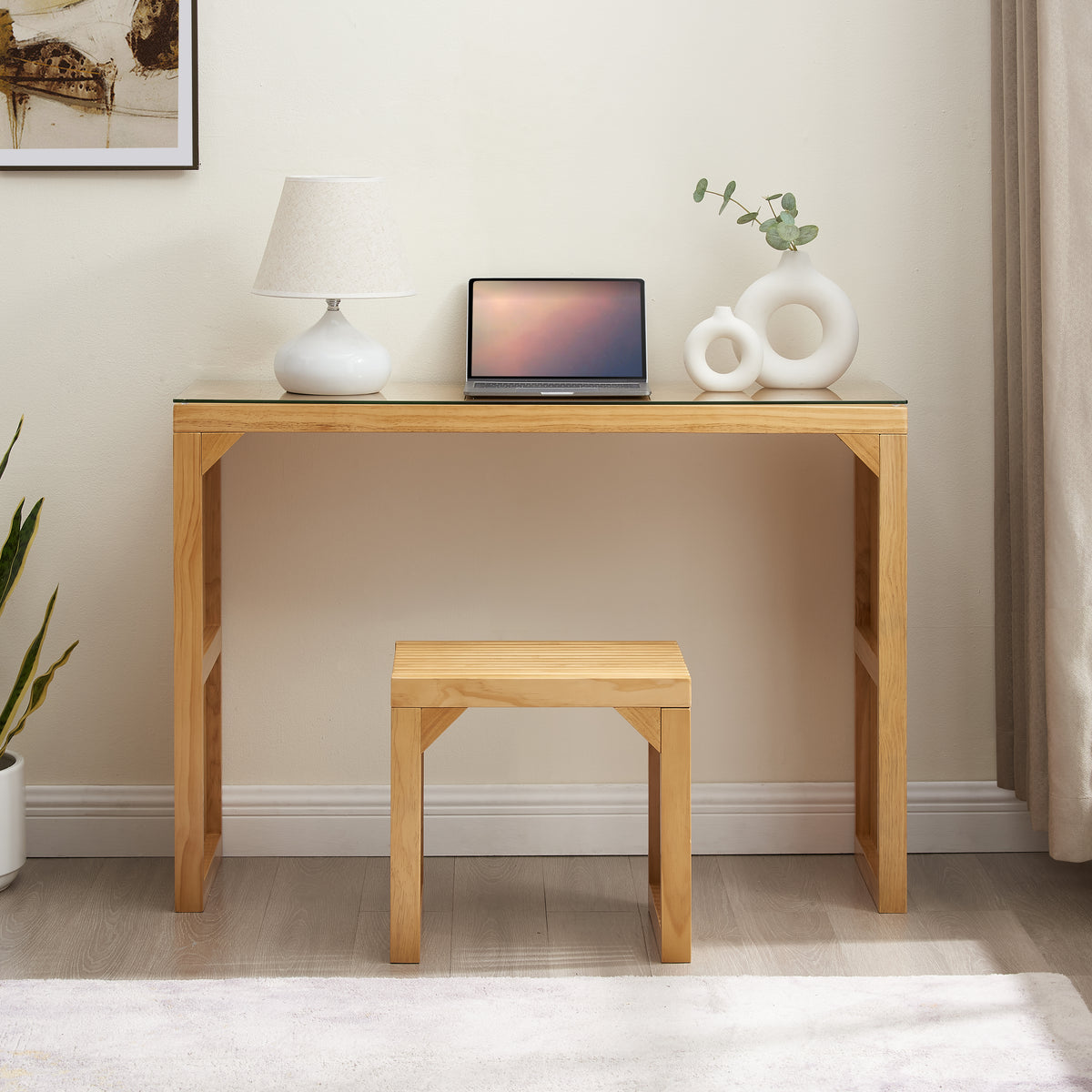 Pine Wood Dining Bench Natural Finish