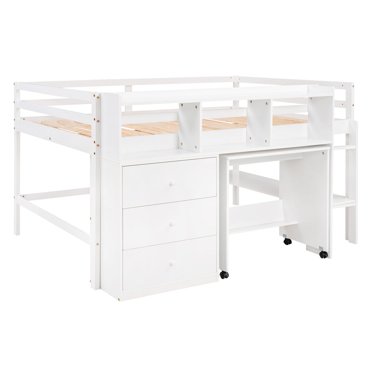 Low Loft Bed White