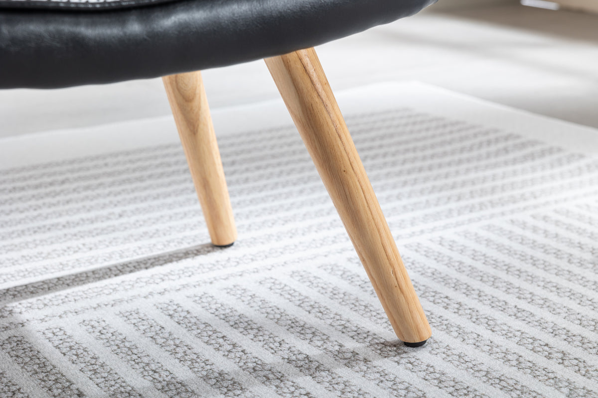 Wooden Step Ottoman with Cushion Black