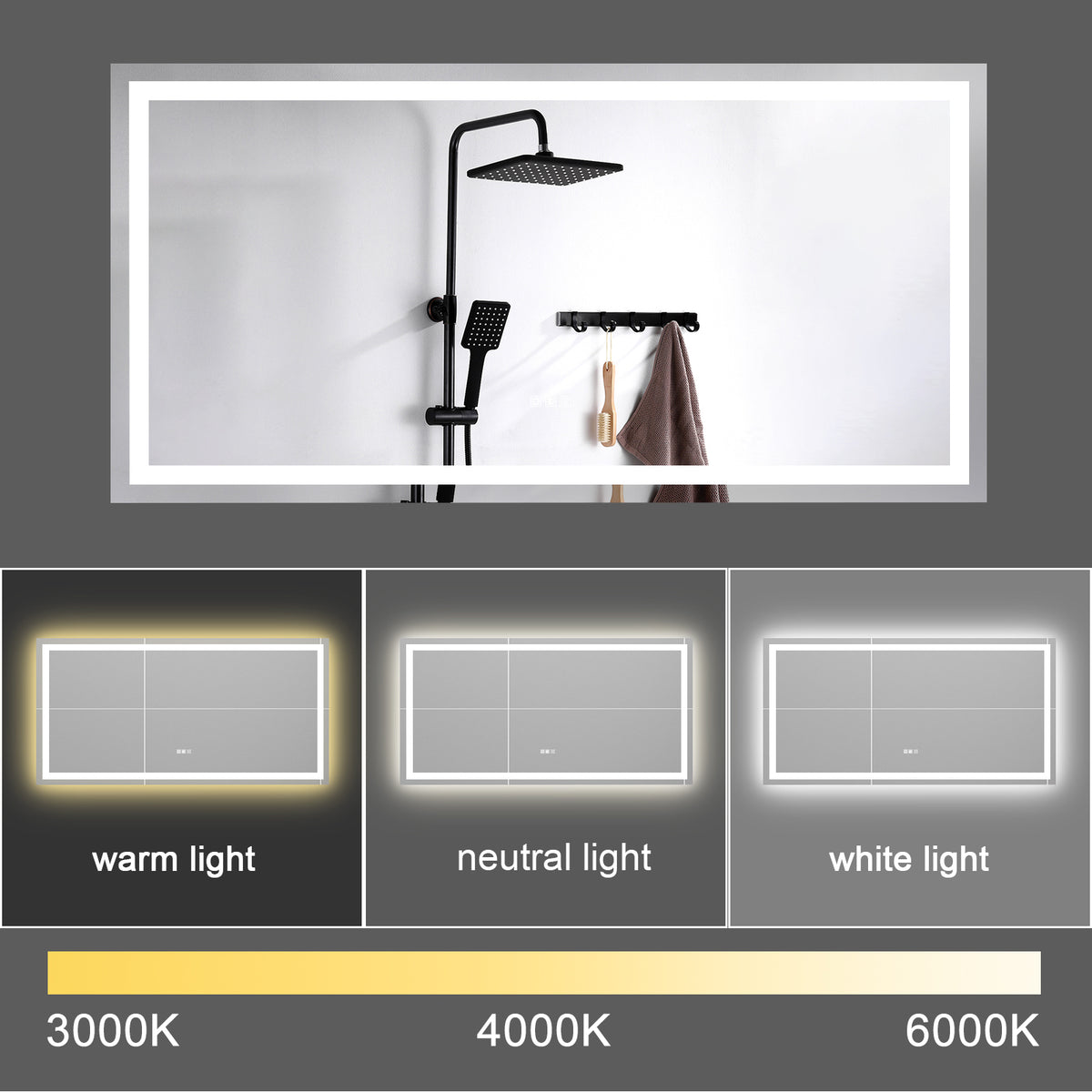LED Bathroom Mirror Anti-Fog