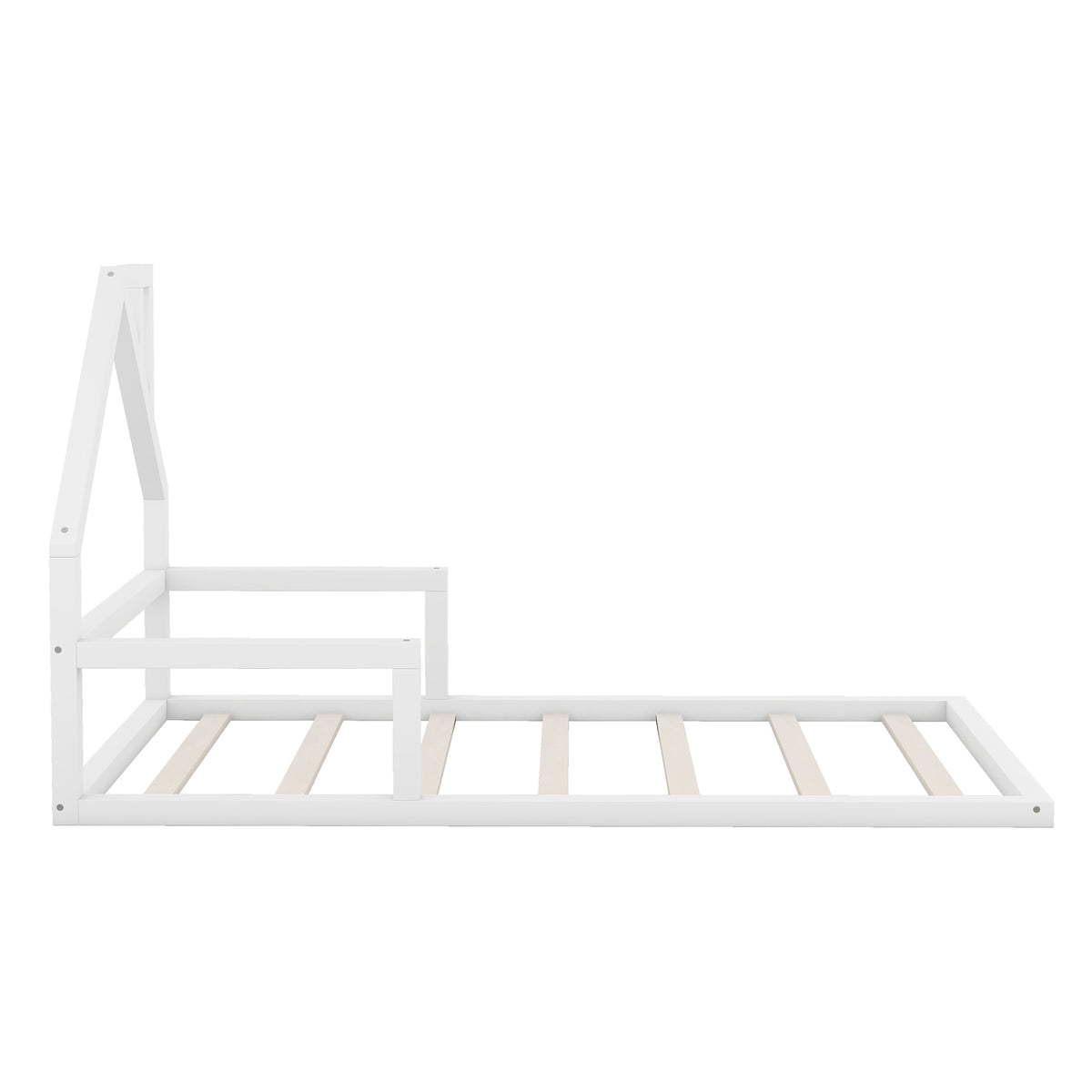 Twin Platform Bed with House Frame White