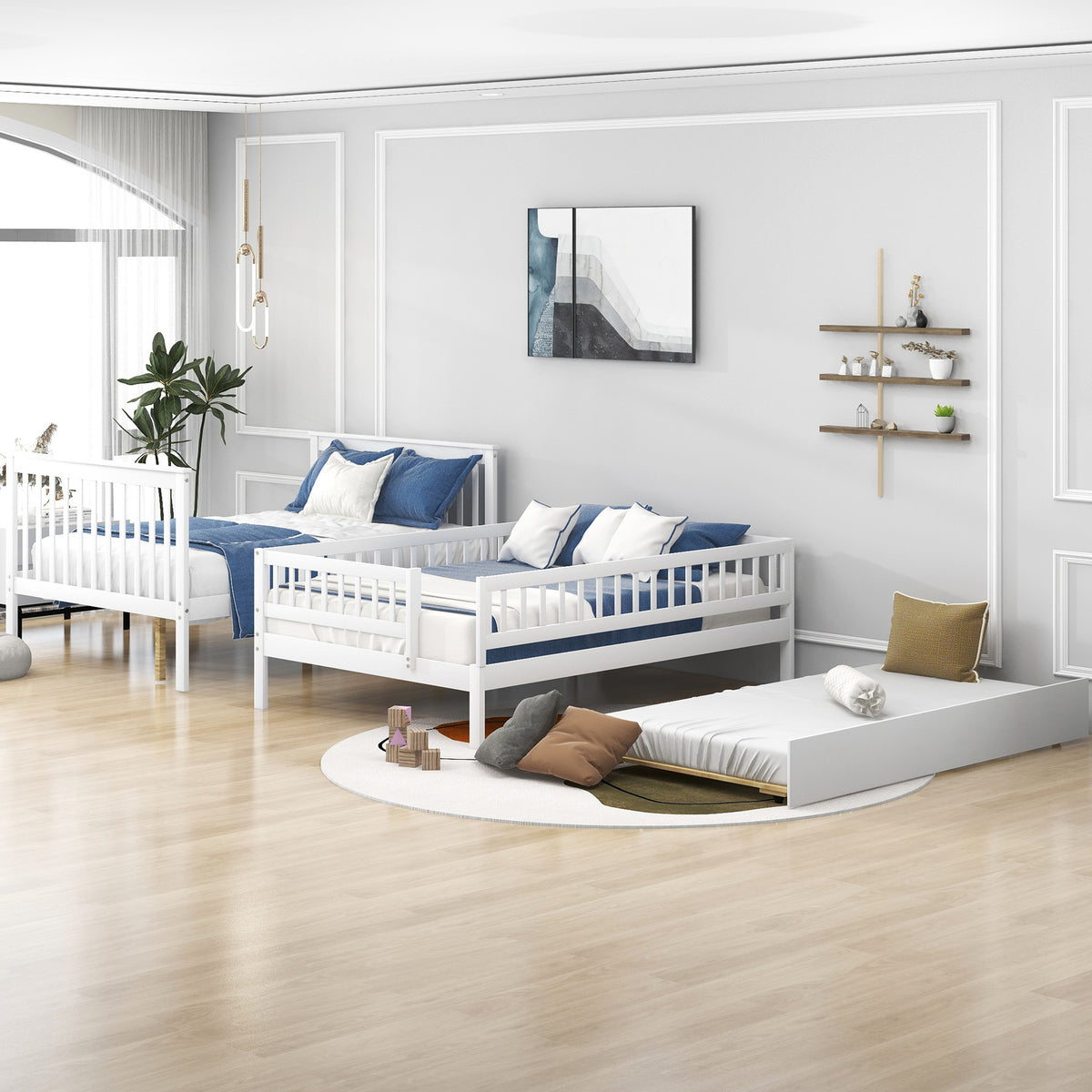 Full Over Full Bunk Bed White