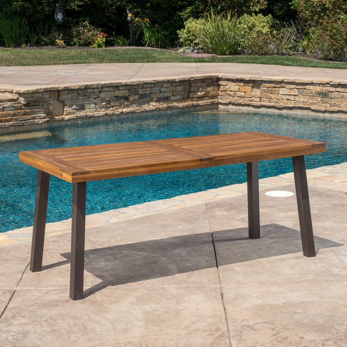 Della Dining Table Solid Wood Brown
