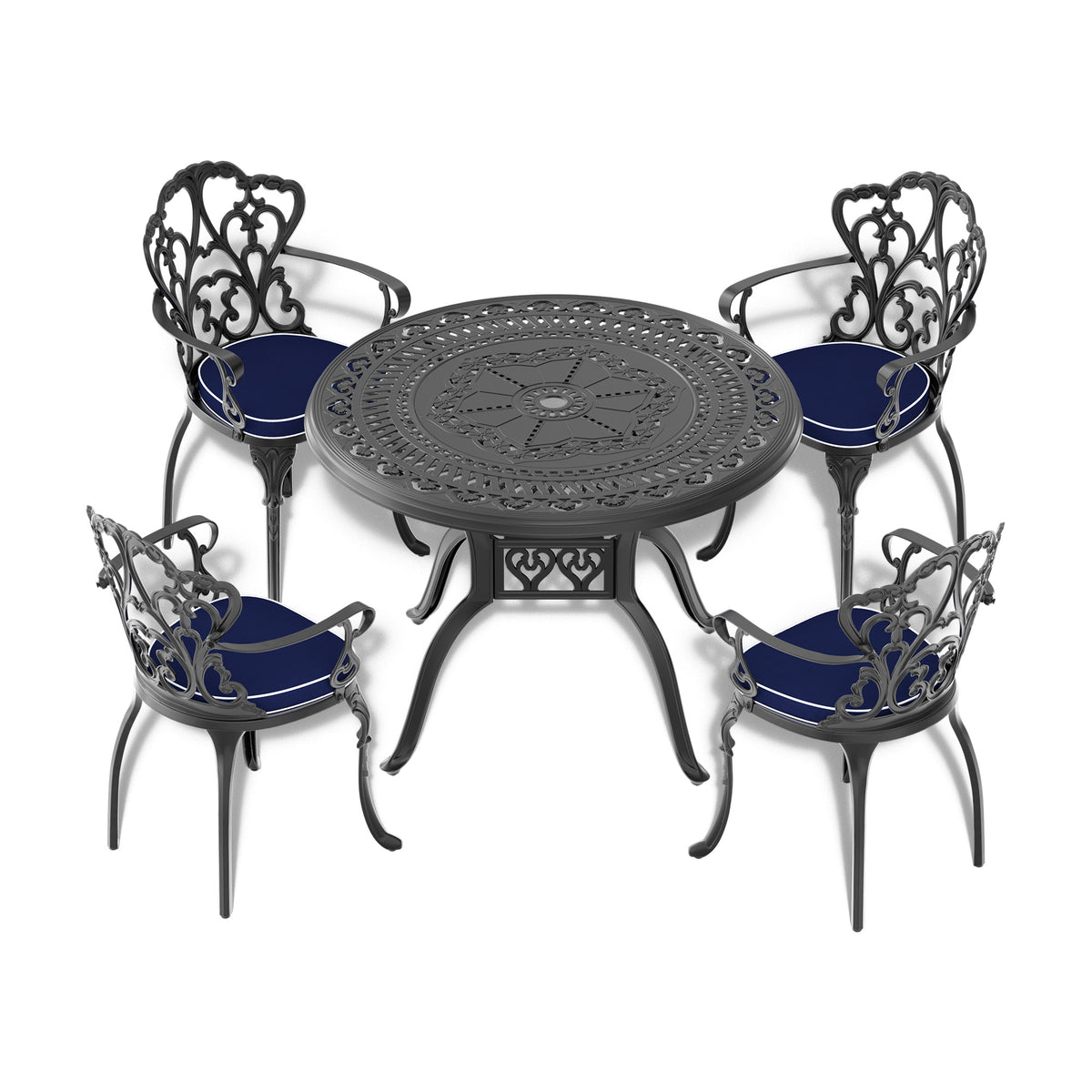 Aluminum Patio Dining Table with Umbrella Hole