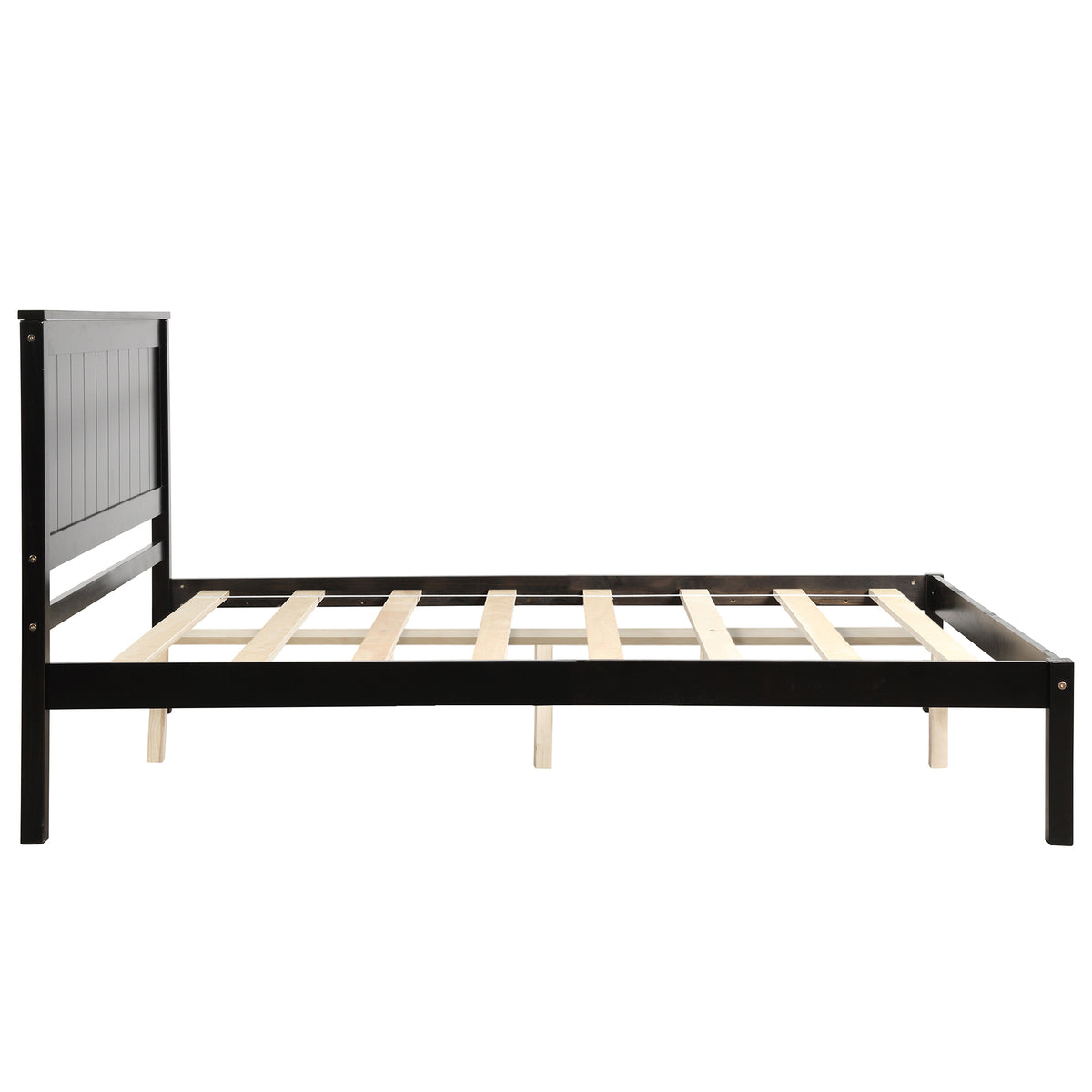 Full Platform Bed with Headboard Espresso