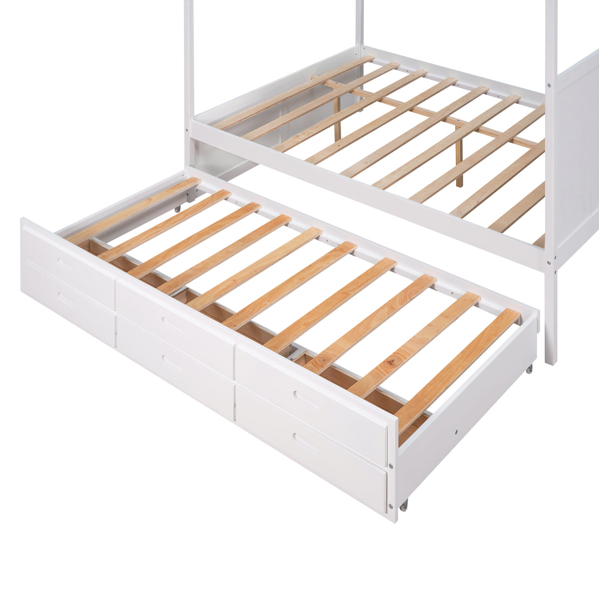 Queen Canopy Bed White
