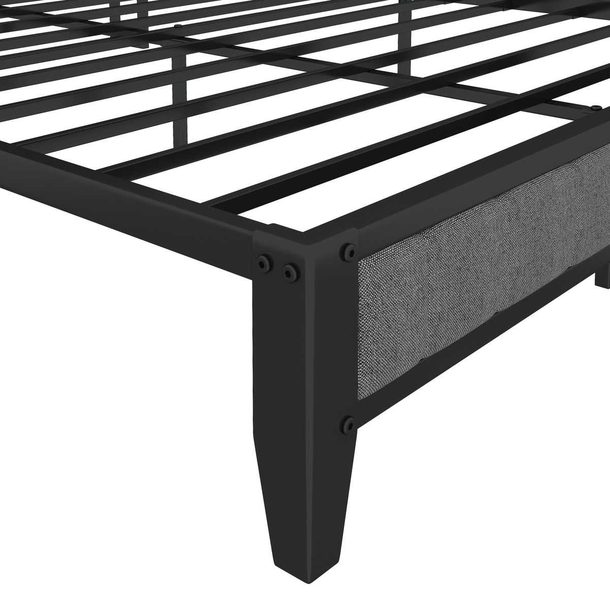 Full Platform Bed with USB Charging Station – Gray