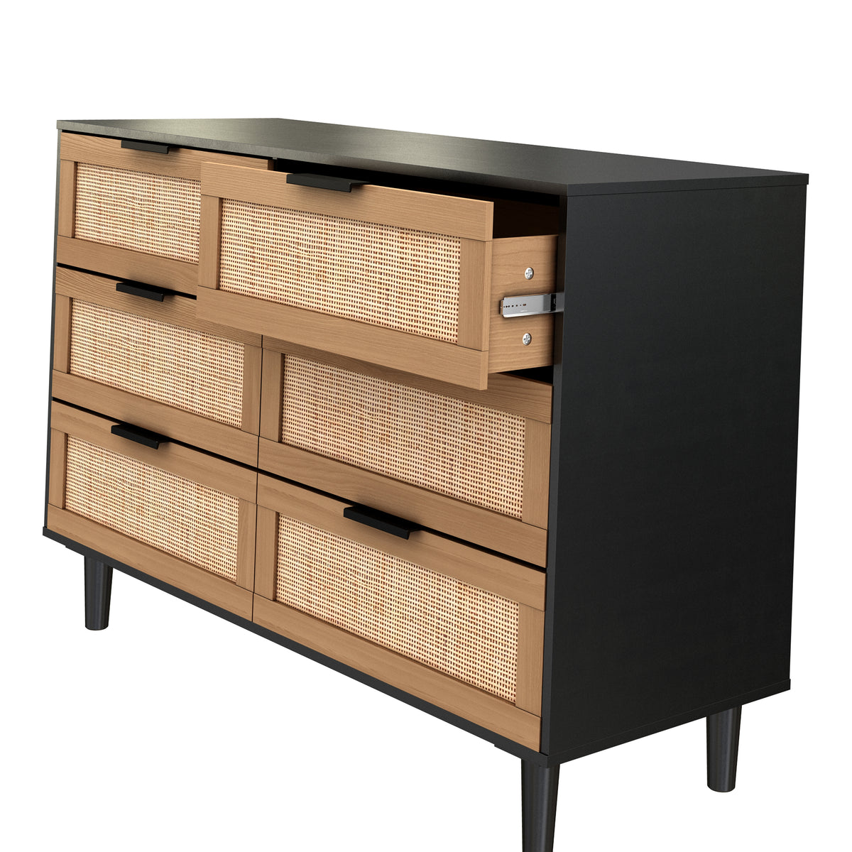 Rattan Dresser Black