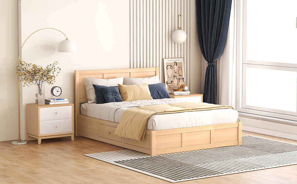 Full Wood Platform Bed