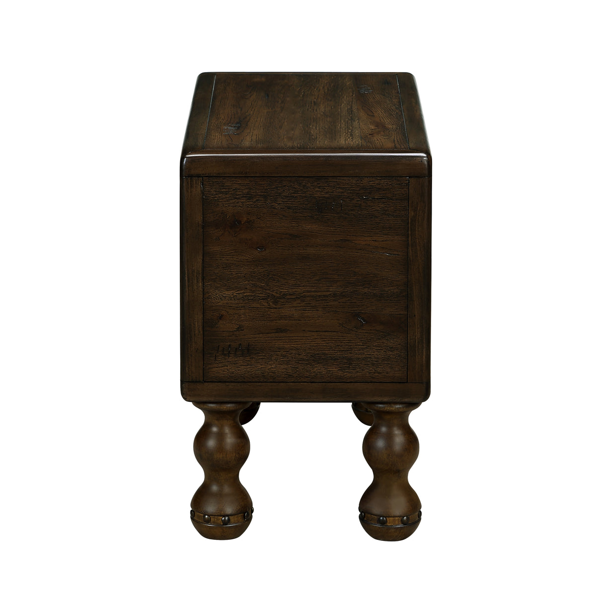 Solid Wood End Table – Espresso Finish with Drawers