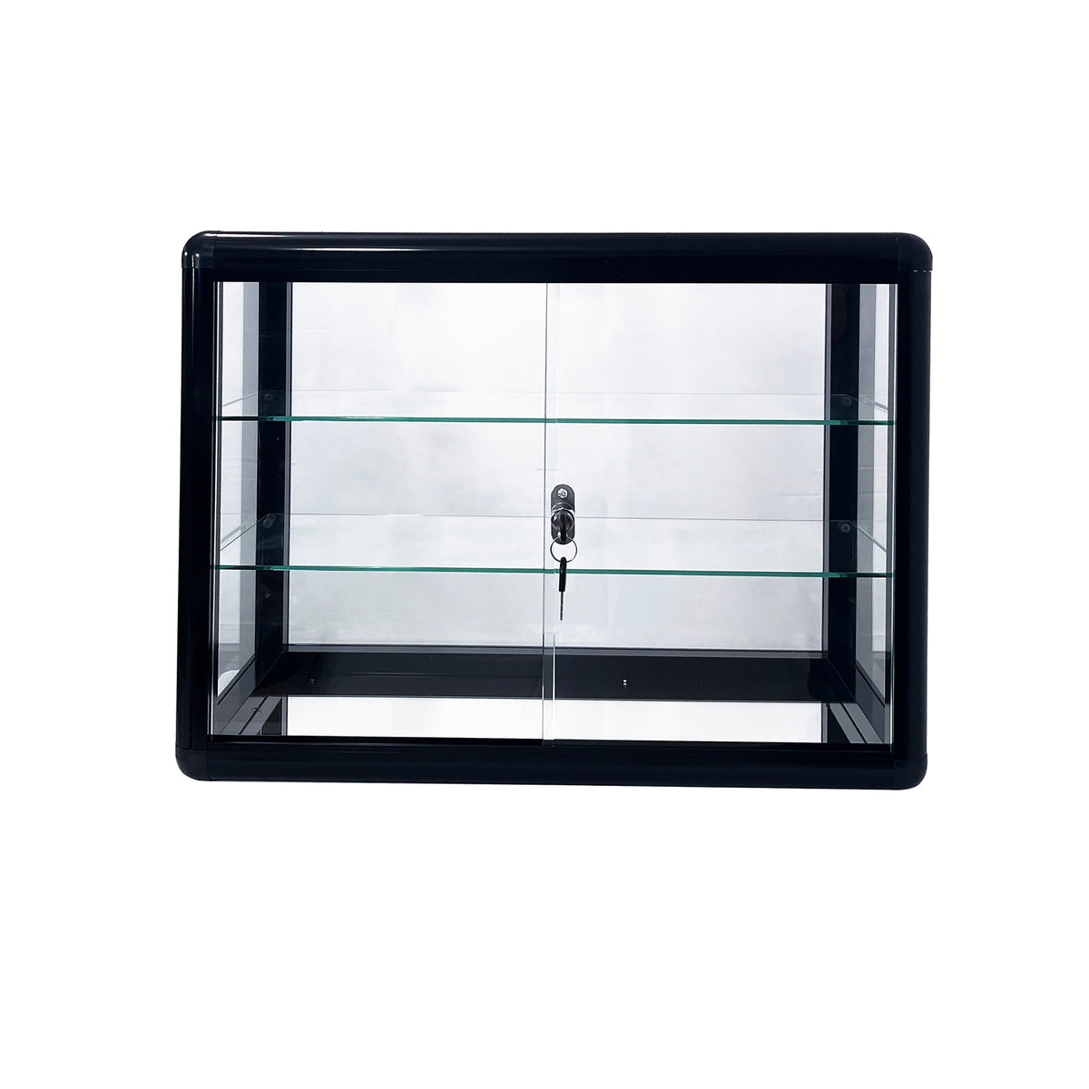 Tempered Glass Display Cabinet with Sliding Doors