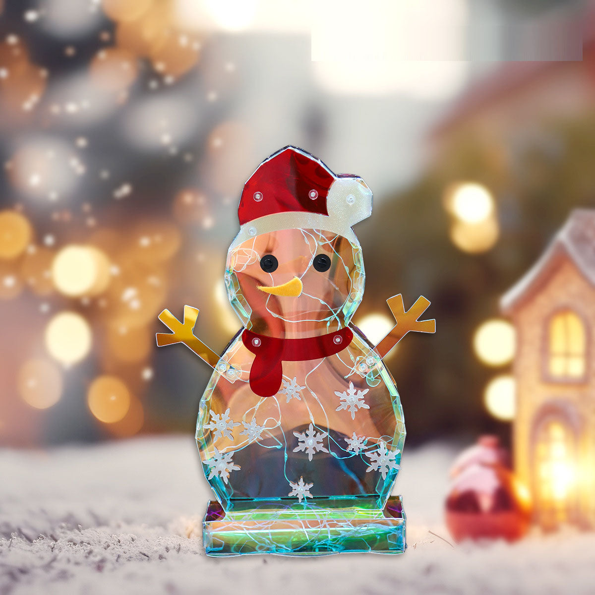 Glowing Snowman Plug-In LED Ornament