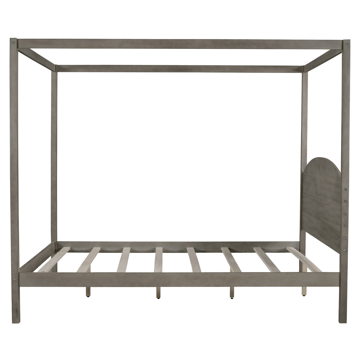 Queen Canopy Platform Bed Brown Wash