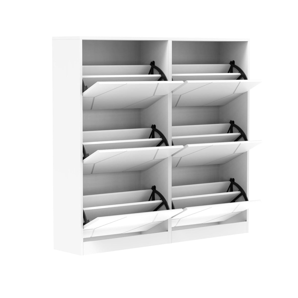 6-Tier Carved Panel Shoe Storage Cabinet for Entryway