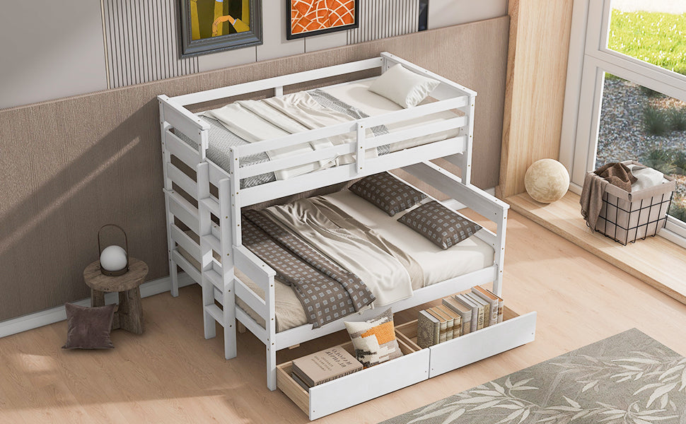 Twin over Full Bunk Bed White