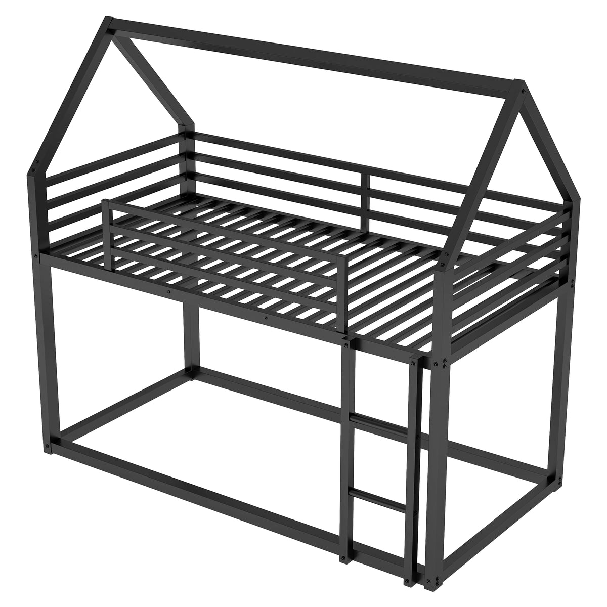 Twin House Bunk Bed Black